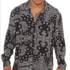 Mens Long Sleeve Woven Shirt